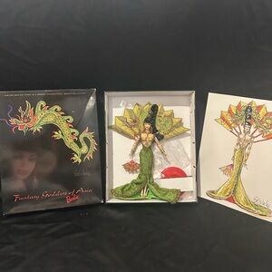 Barbie Doll in Green and Gold Ensemble